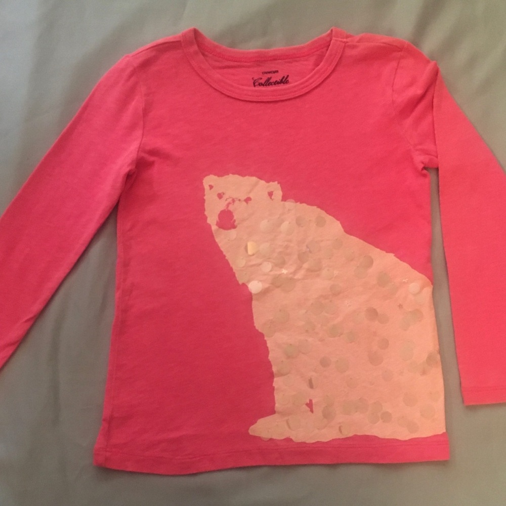 CrewCuts Pink Polar Bear Shirt 6-7